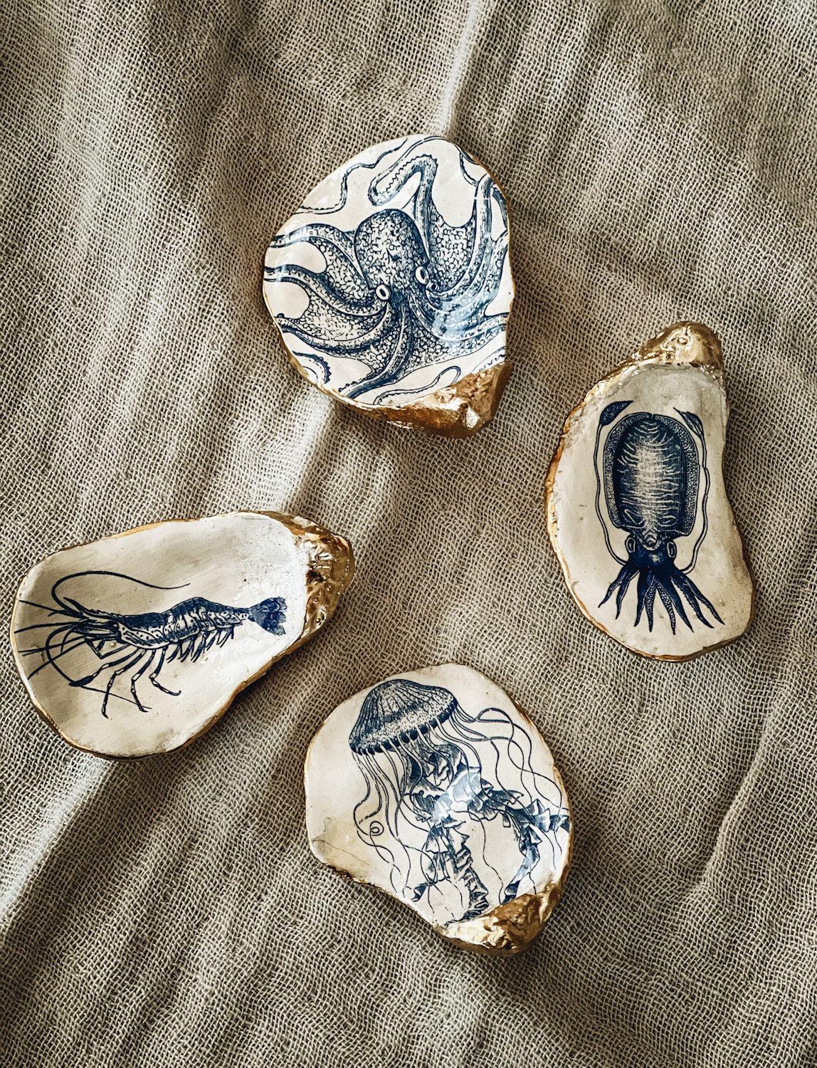 Oyster Shell Magnets, Set of 4 – Hither Lane