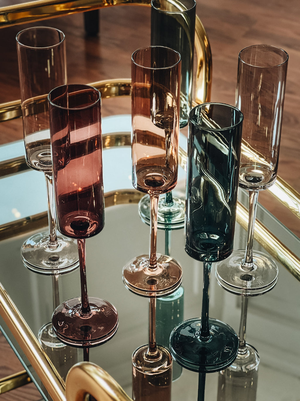 Multicolor Champagne Flutes Set of 6