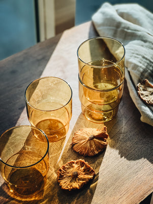 Amber Stackable Rocks Glass, Set of 4 – Hither Lane
