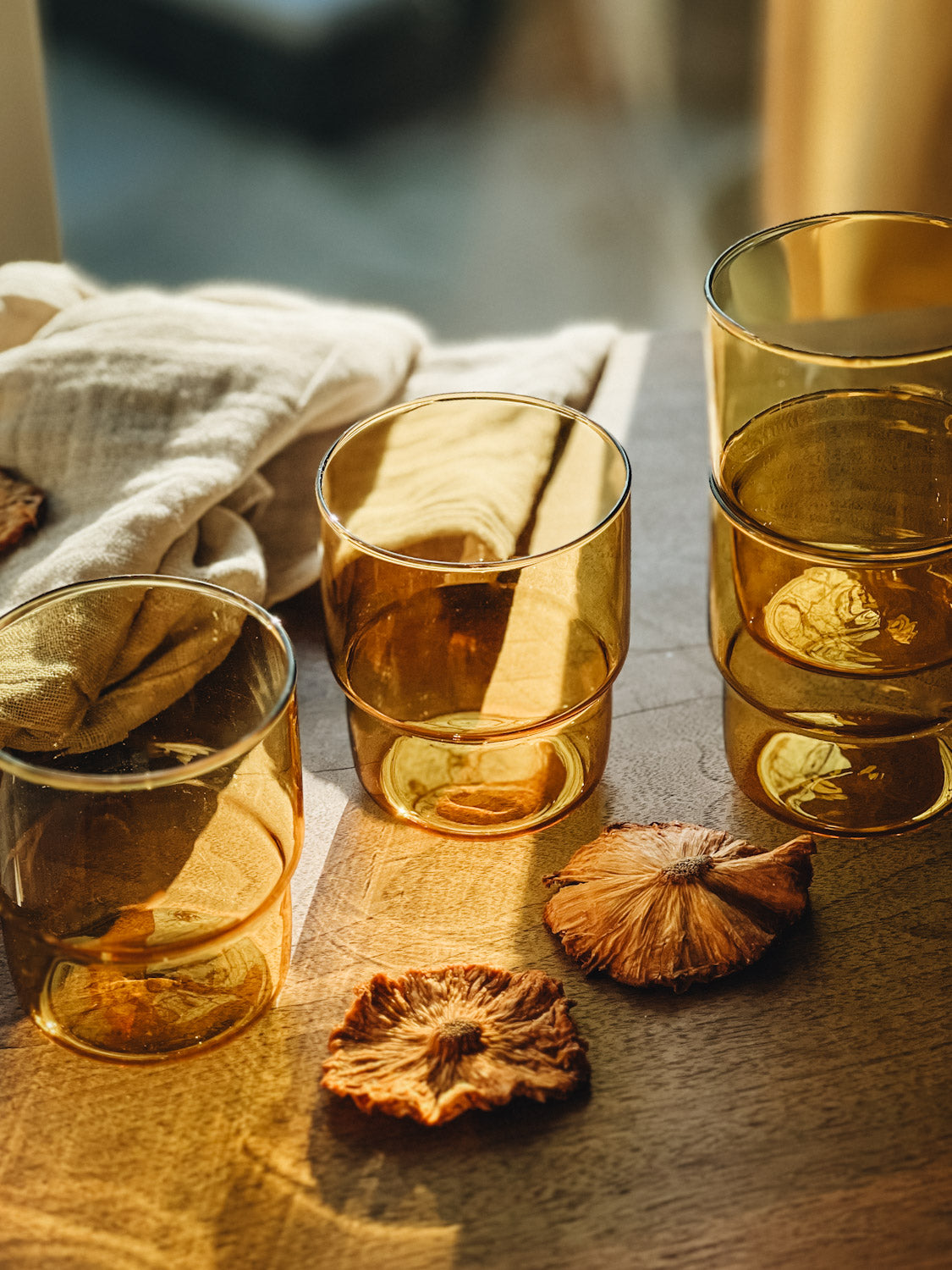 Amber Stackable Rocks Glass, Set of 4 – Hither Lane